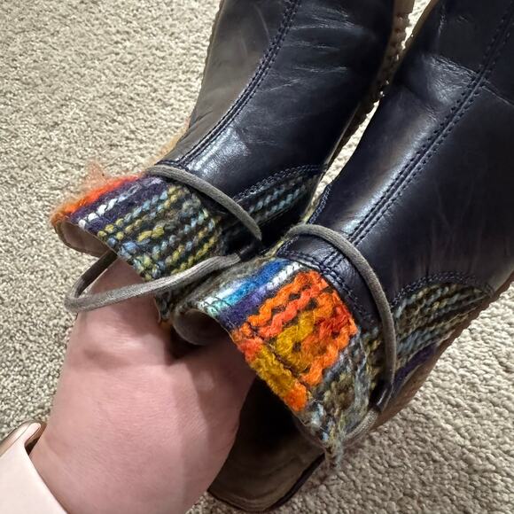 Josef Seibel Dark Navy Blue Leather Ankle Booties Size 37 / US Women's Size 6.5 - Picture 7 of 12